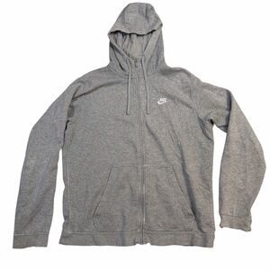 Nike Vintage Heather Gray Full-Zip Hoodie Large